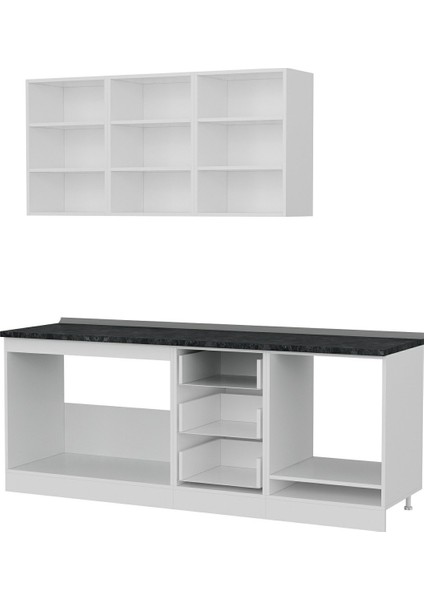 210 Cm Mutfak Dolabı Beyaz 210-B6