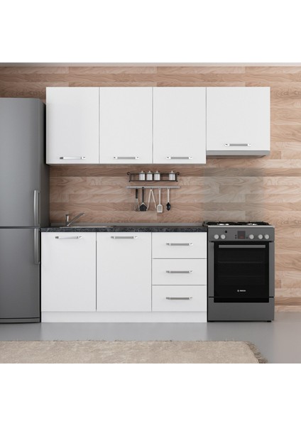 210 Cm Mutfak Dolabı Beyaz 210-B7
