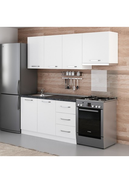 210 Cm Mutfak Dolabı Beyaz 210-B7