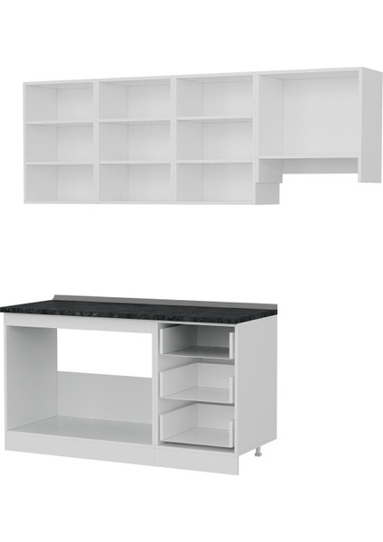 210 Cm Mutfak Dolabı Beyaz 210-B7