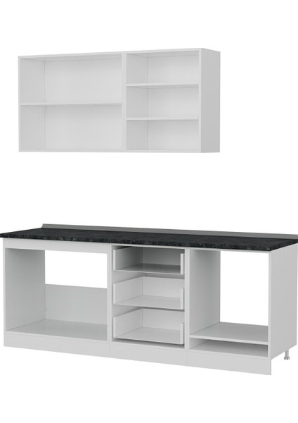 210 Cm Mutfak Dolabı Beyaz Dore 210-D3 fırsatları