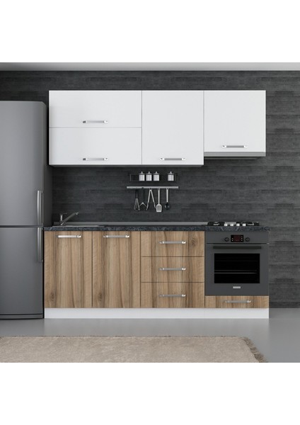 210 Cm Mutfak Dolabı Beyaz Dore 210-D5