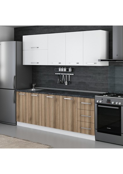 215 Cm Mutfak Dolabı Beyaz Dore 215-D1