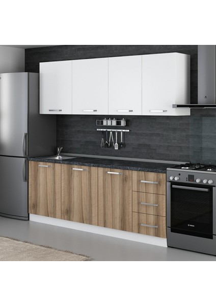 215 Cm Mutfak Dolabı Beyaz Dore 215-D2 modelleri