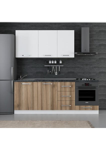 215 Cm Mutfak Dolabı Beyaz Dore 215-D3