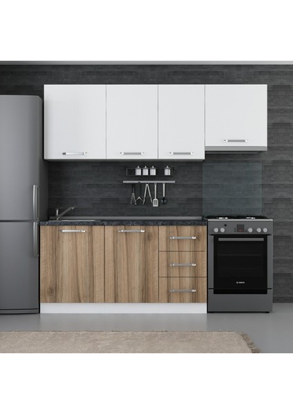 215 Cm Mutfak Dolabı Beyaz Dore 215-D4