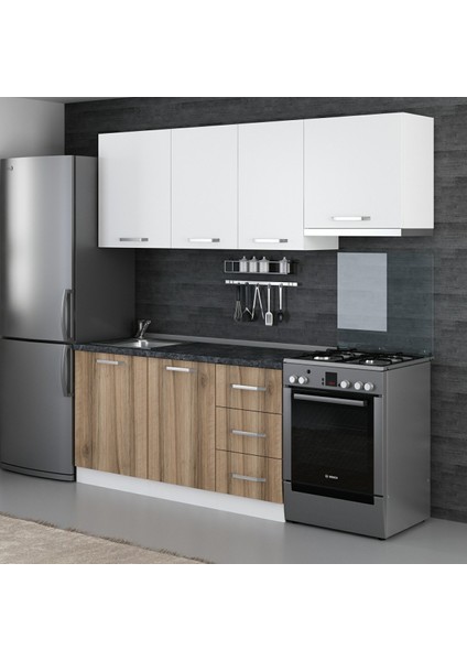215 Cm Mutfak Dolabı Beyaz Dore 215-D4 modelleri