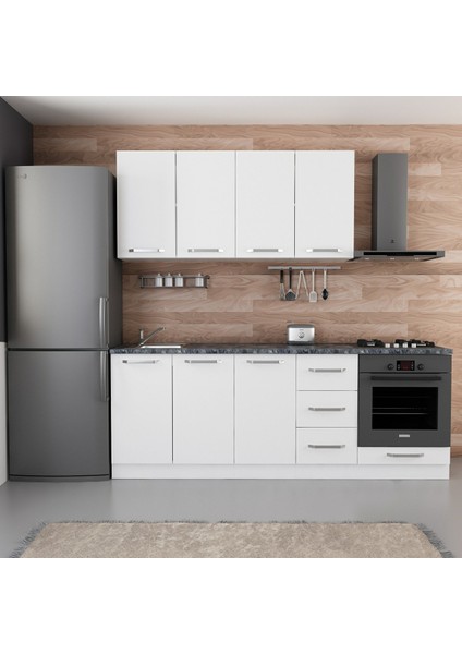 220 Cm Mutfak Dolabı Beyaz 220-B4