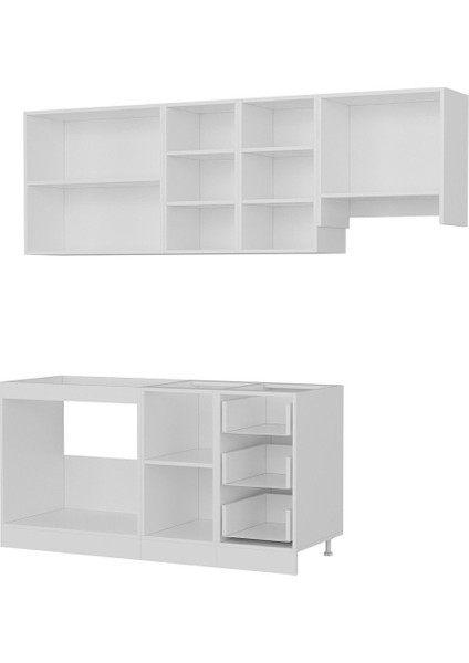 220 Cm Mutfak Dolabı Beyaz 220-B8 fırsatları
