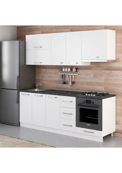 220 Cm Mutfak Dolabı Beyaz 220-B9