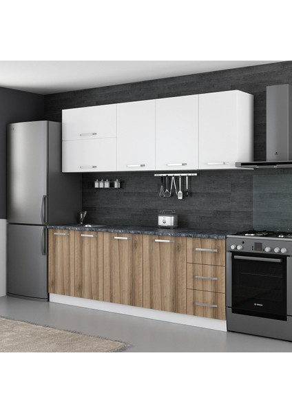 220 Cm Mutfak Dolabı Beyaz Dore 220-D2