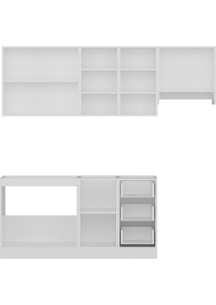 220 Cm Mutfak Dolabı Beyaz Dore 220-D8