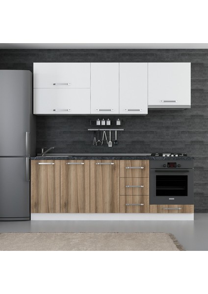 220 Cm Mutfak Dolabı Beyaz Dore 220-D9