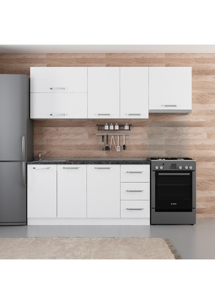 225 Cm Mutfak Dolabı Beyaz 225-B4