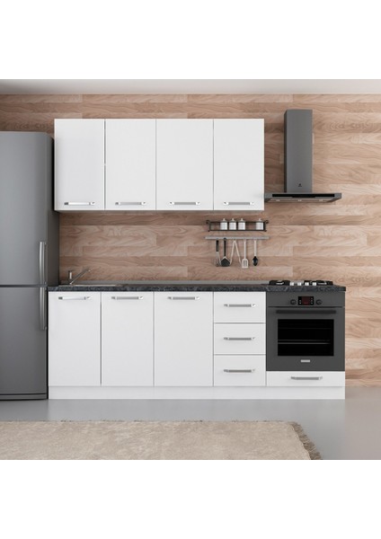225 Cm Mutfak Dolabı Beyaz 225-B6