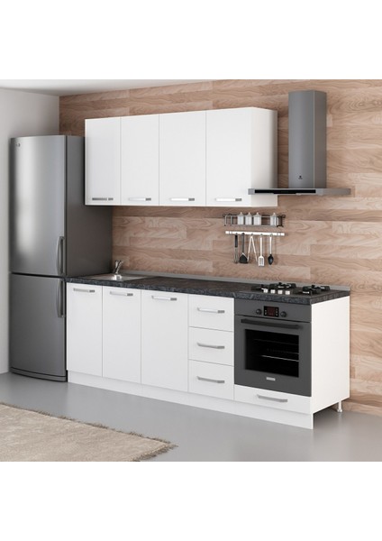 225 Cm Mutfak Dolabı Beyaz 225-B6