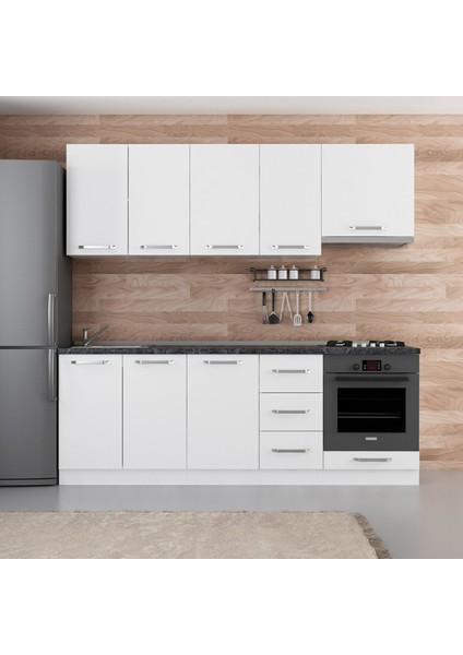225 Cm Mutfak Dolabı Beyaz 225-B8