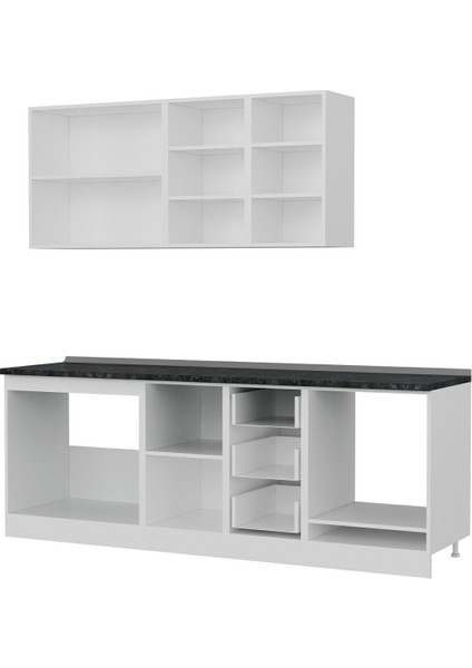 225 Cm Mutfak Dolabı Beyaz Dore 225-D3