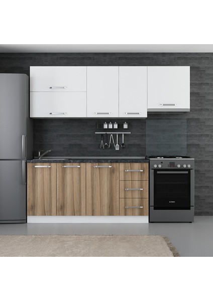 225 Cm Mutfak Dolabı Beyaz Dore 225-D4