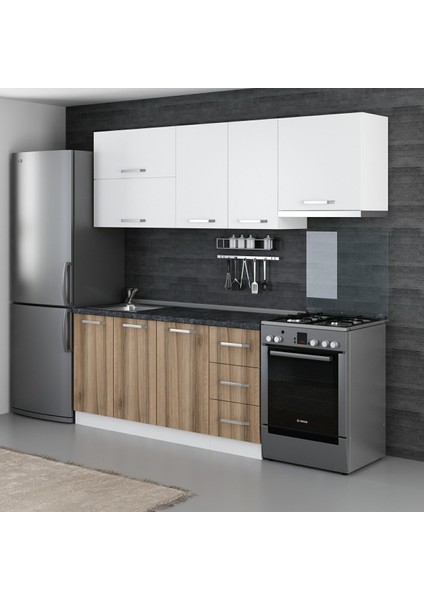 225 Cm Mutfak Dolabı Beyaz Dore 225-D4