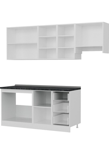 225 Cm Mutfak Dolabı Beyaz Dore 225-D4