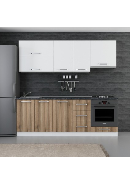 225 Cm Mutfak Dolabı Beyaz Dore 225-D5