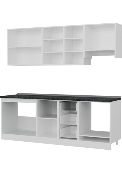225 Cm Mutfak Dolabı Beyaz Dore 225-D5
