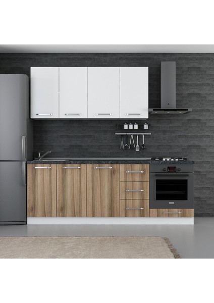225 Cm Mutfak Dolabı Beyaz Dore 225-D6