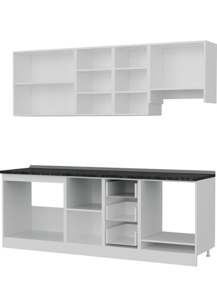 225 Cm Mutfak Dolabı Beyaz Dore 225-D8 fırsatları