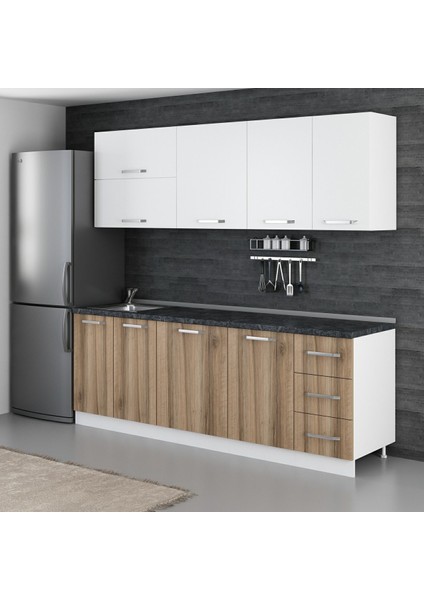 230 Cm Mutfak Dolabı Beyaz Dore 230-D2 modelleri
