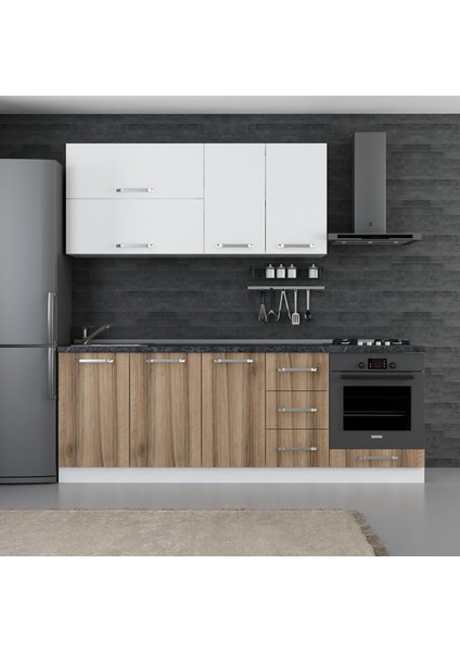 230 Cm Mutfak Dolabı Beyaz Dore 230-D3