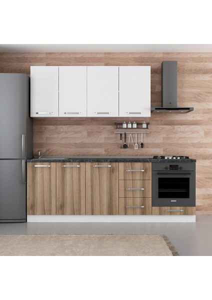230 Cm Mutfak Dolabı Beyaz Dore 230-D6