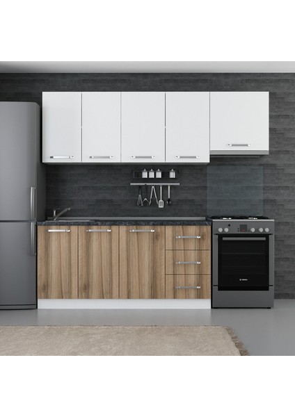 230 Cm Mutfak Dolabı Beyaz Dore 230-D7