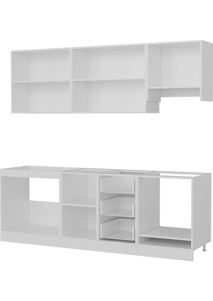 230 Cm Mutfak Dolabı Beyaz Dore 230-D8