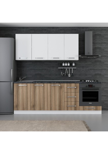 235 Cm Mutfak Dolabı Beyaz Dore 235-D3
