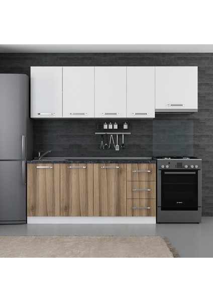 235 Cm Mutfak Dolabı Beyaz Dore 235-D4