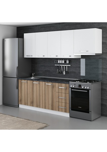 235 Cm Mutfak Dolabı Beyaz Dore 235-D4