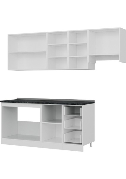 235 Cm Mutfak Dolabı Beyaz Dore 235-D4