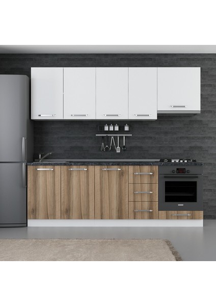 235 Cm Mutfak Dolabı Beyaz Dore 235-D5