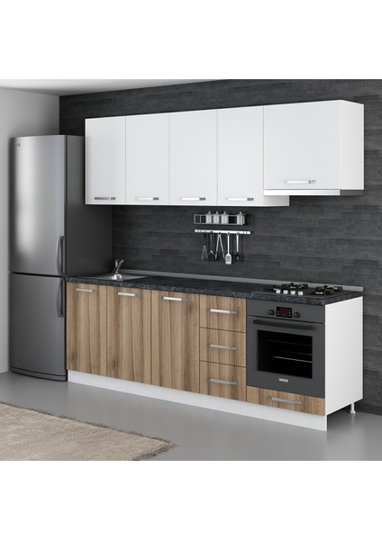 235 Cm Mutfak Dolabı Beyaz Dore 235-D5