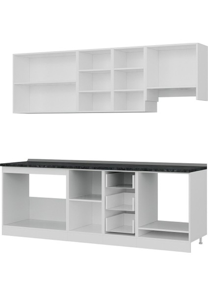 235 Cm Mutfak Dolabı Beyaz Dore 235-D5