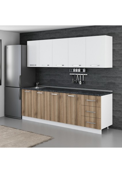 240 Cm Mutfak Dolabı Beyaz Dore 240-D1 modelleri