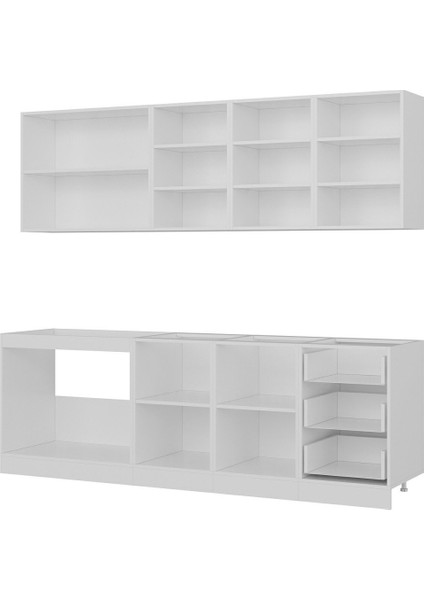 240 Cm Mutfak Dolabı Beyaz Dore 240-D1 fırsatları
