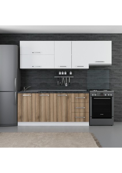 240 Cm Mutfak Dolabı Beyaz Dore 240-D5