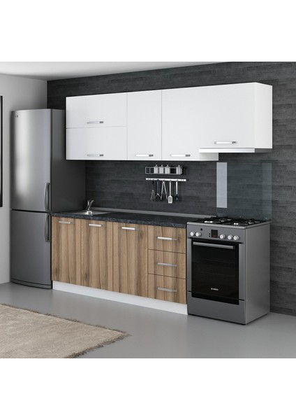 240 Cm Mutfak Dolabı Beyaz Dore 240-D5