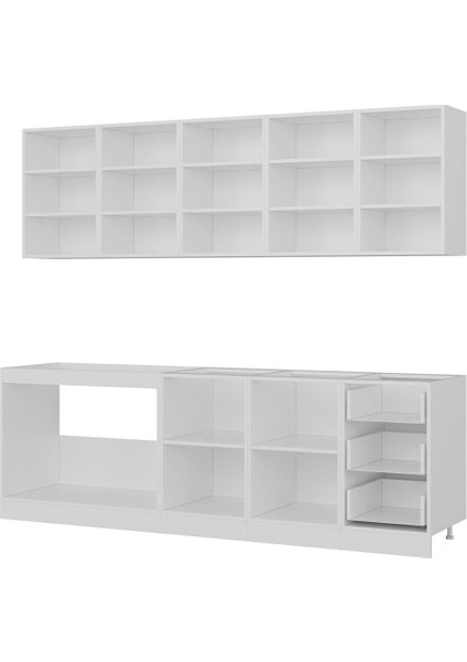 245 Cm Mutfak Dolabı Beyaz 245-B3 fırsatları