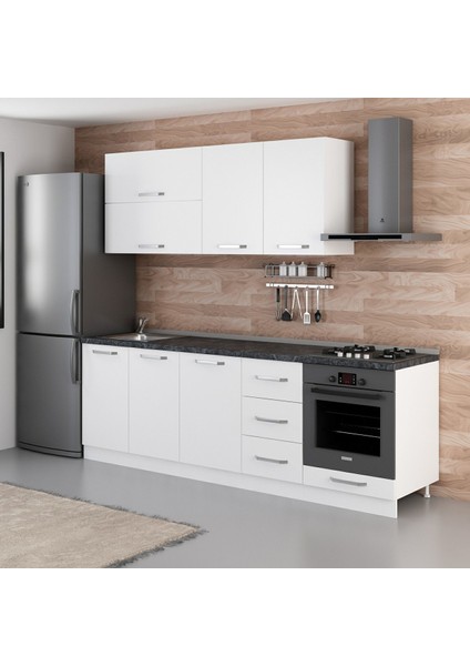 245 Cm Mutfak Dolabı Beyaz 245-B4