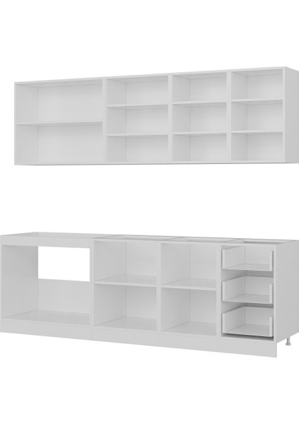 245 Cm Mutfak Dolabı Beyaz Dore 245-D1 fırsatları
