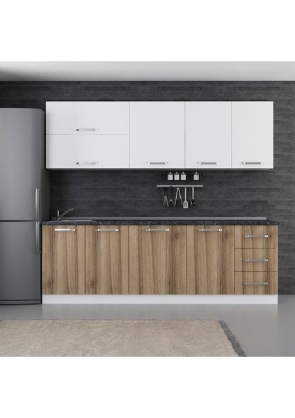 245 Cm Mutfak Dolabı Beyaz Dore 245-D2