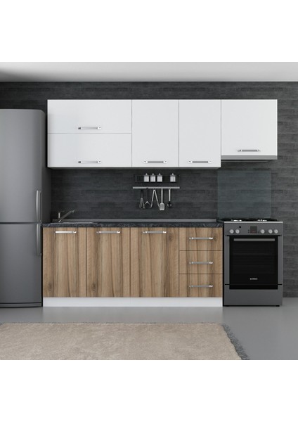245 Cm Mutfak Dolabı Beyaz Dore 245-D5